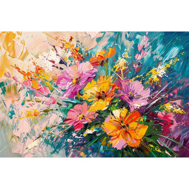 Contemporary Art Flowers Canvas